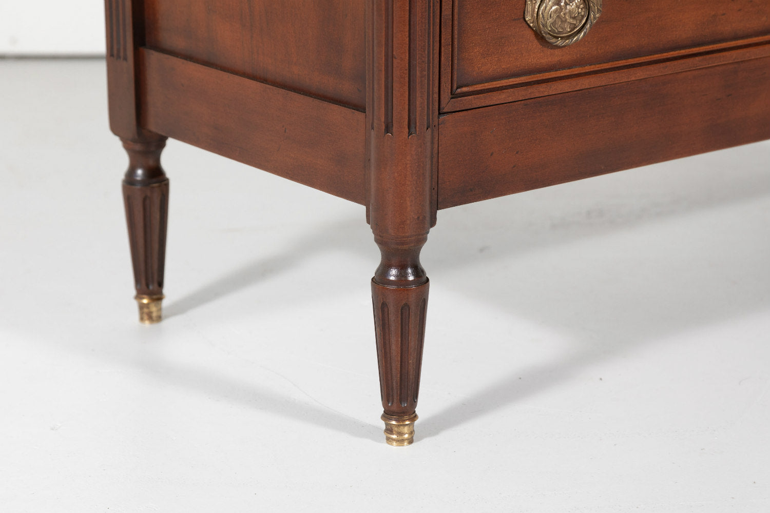 French Louis XVI Style Three-Drawer Walnut Commode 