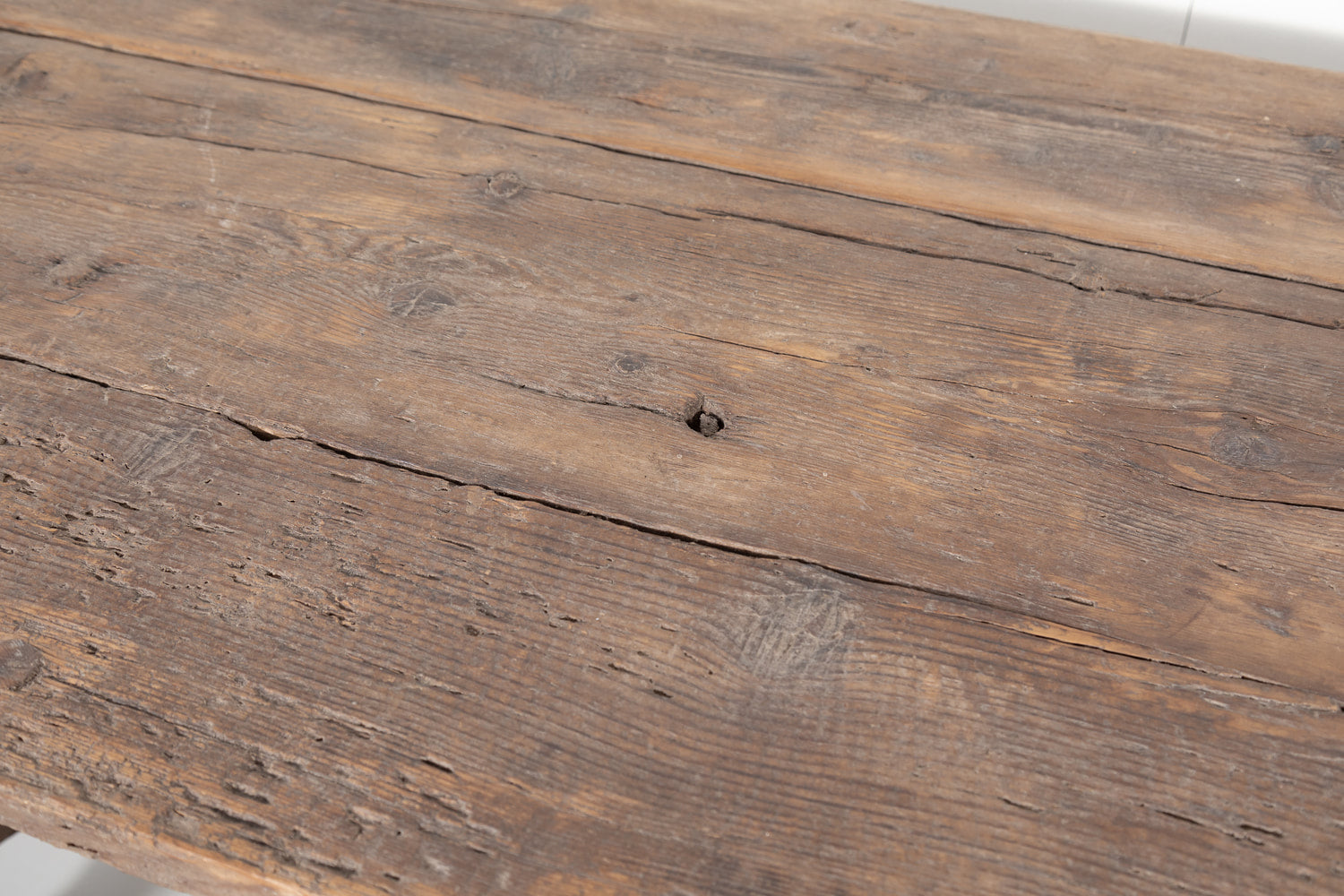 Early 18th Century French Trestle Table with Iron Stretcher