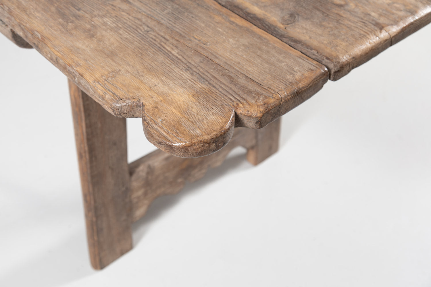 Early 18th Century French Trestle Table with Iron Stretcher