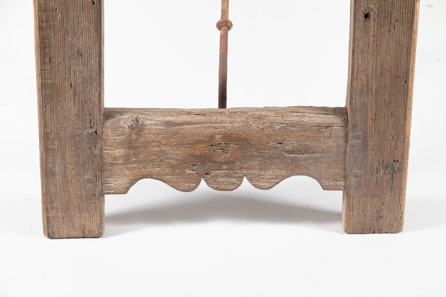 Early 18th Century French Trestle Table with Iron Stretcher