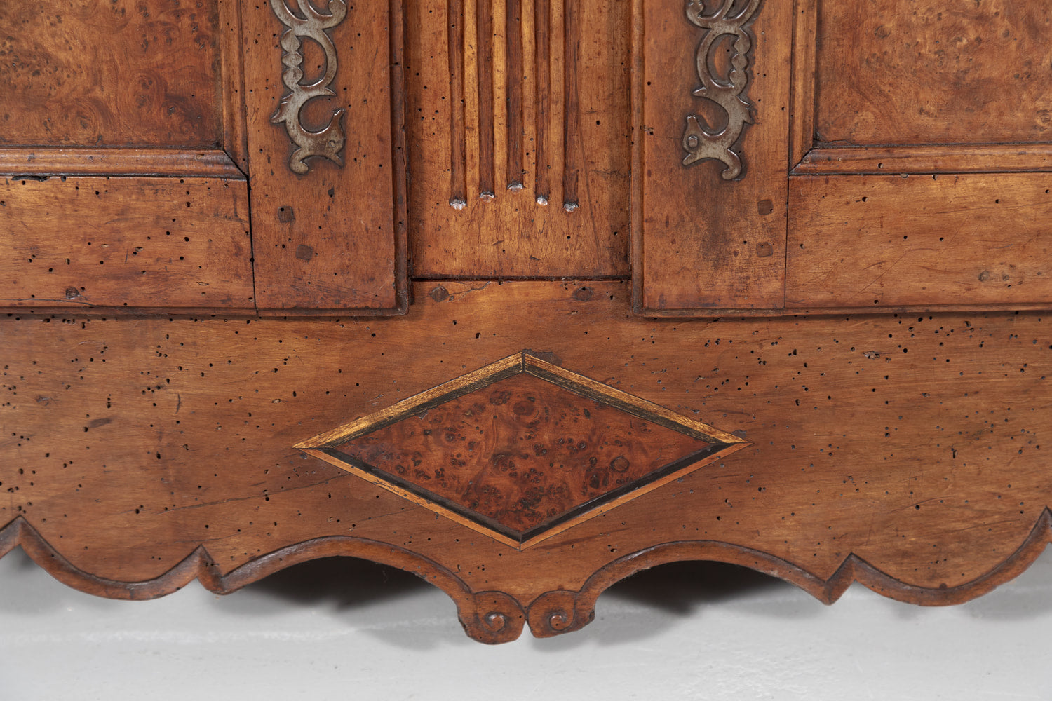 18th Century French Provincial Louis XV Period Cherry Buffet with Burled Walnut Inlay