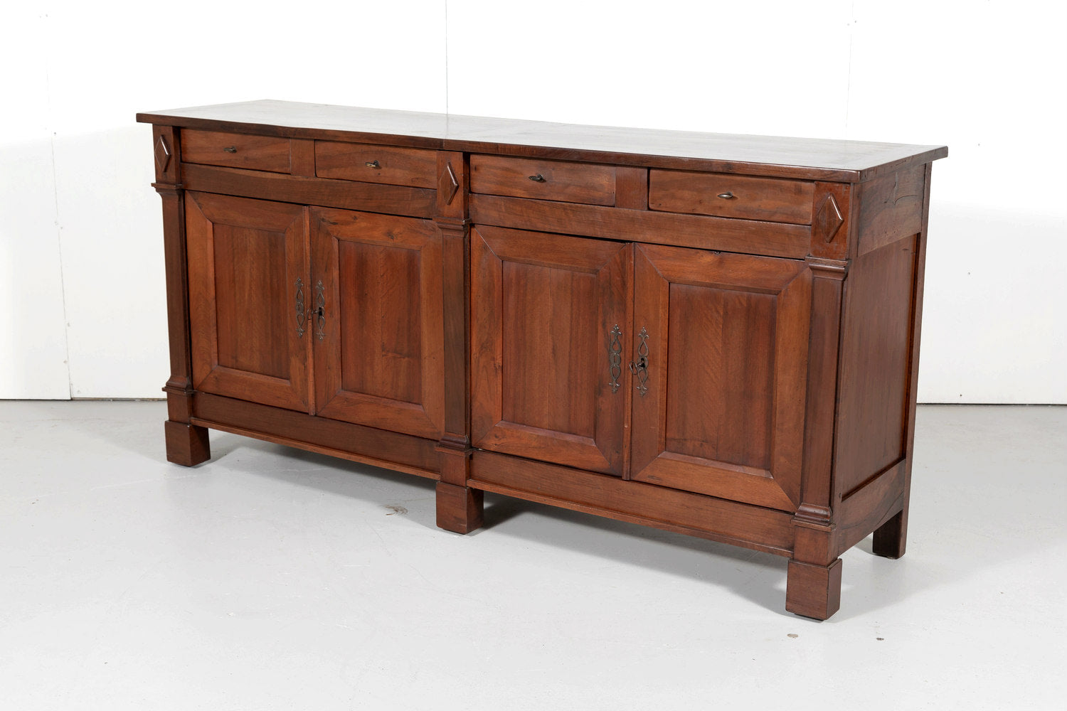 French Directoire Style Walnut Enfilade Buffet