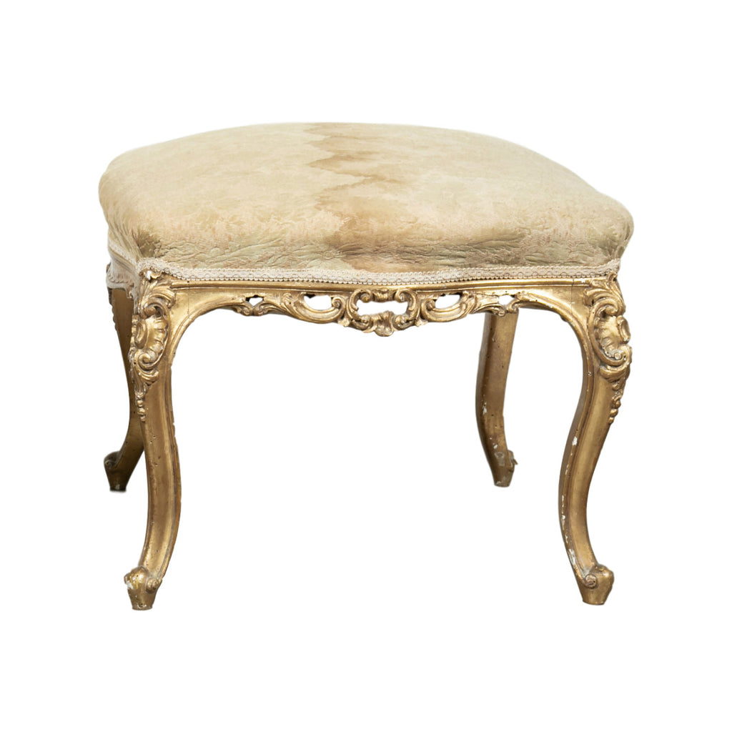 French Louis XV Style Giltwood Stool