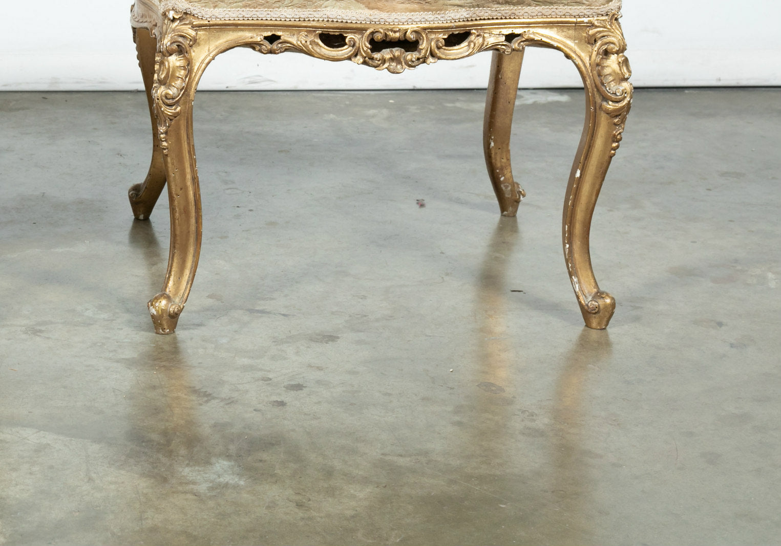 French Louis XV Style Giltwood Stool