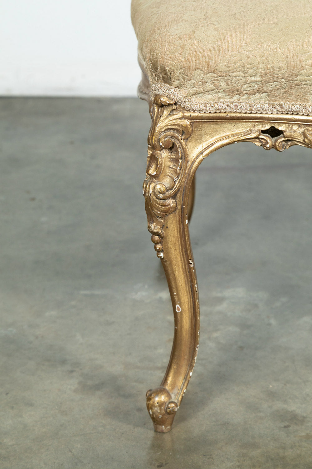French Louis XV Style Giltwood Stool