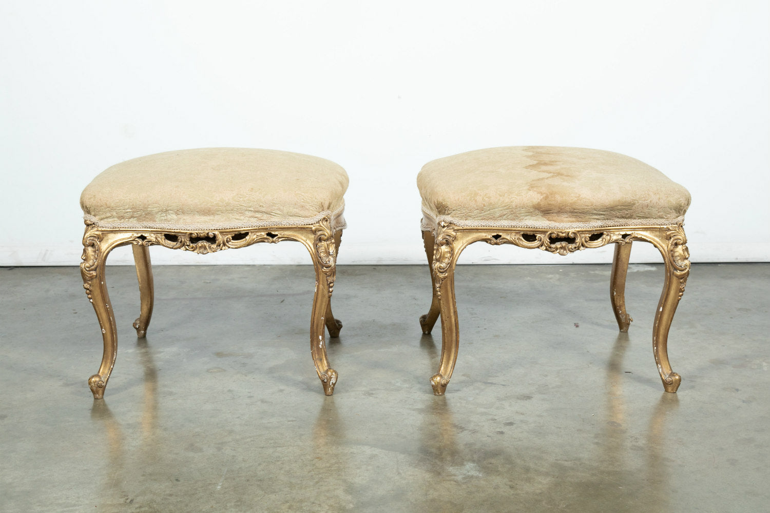 French Louis XV Style Giltwood Stool