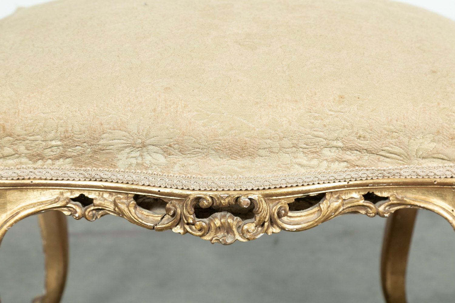 French Louis XV Style Giltwood Stool