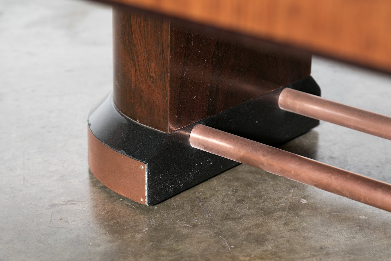 French Art Deco Coffee Table in Walnut with Ebonized Details