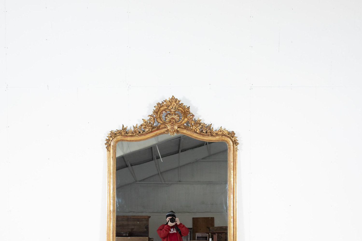 Early 19th Century Grand French Louis XV Style Rococo Giltwood Mirror