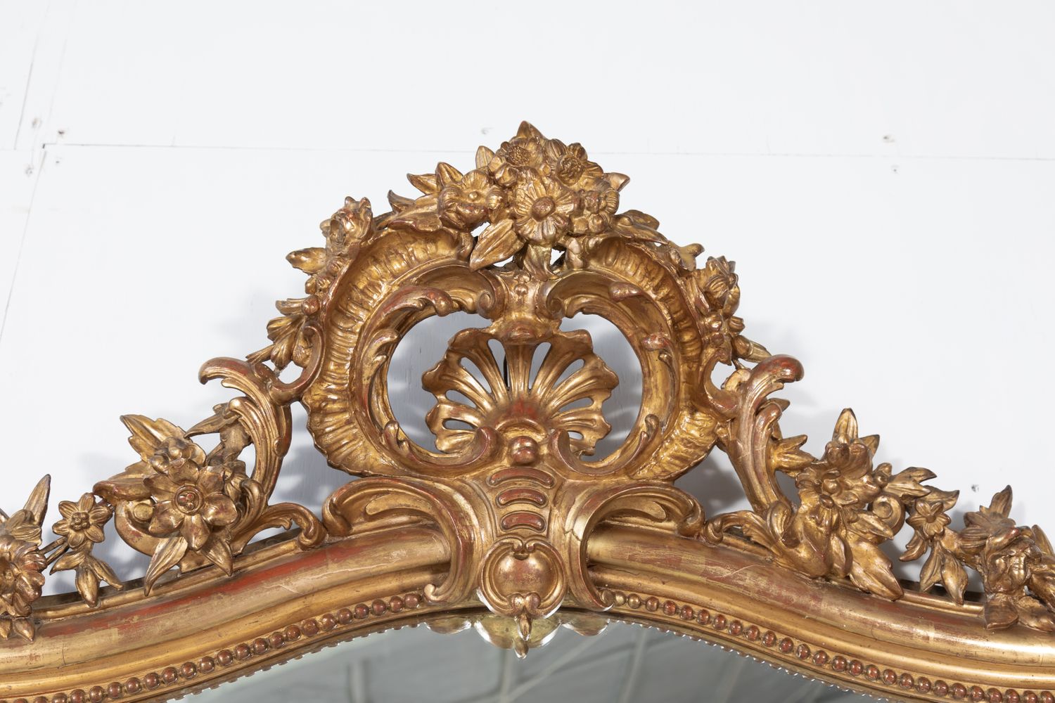 Early 19th Century Grand French Louis XV Style Rococo Giltwood Mirror