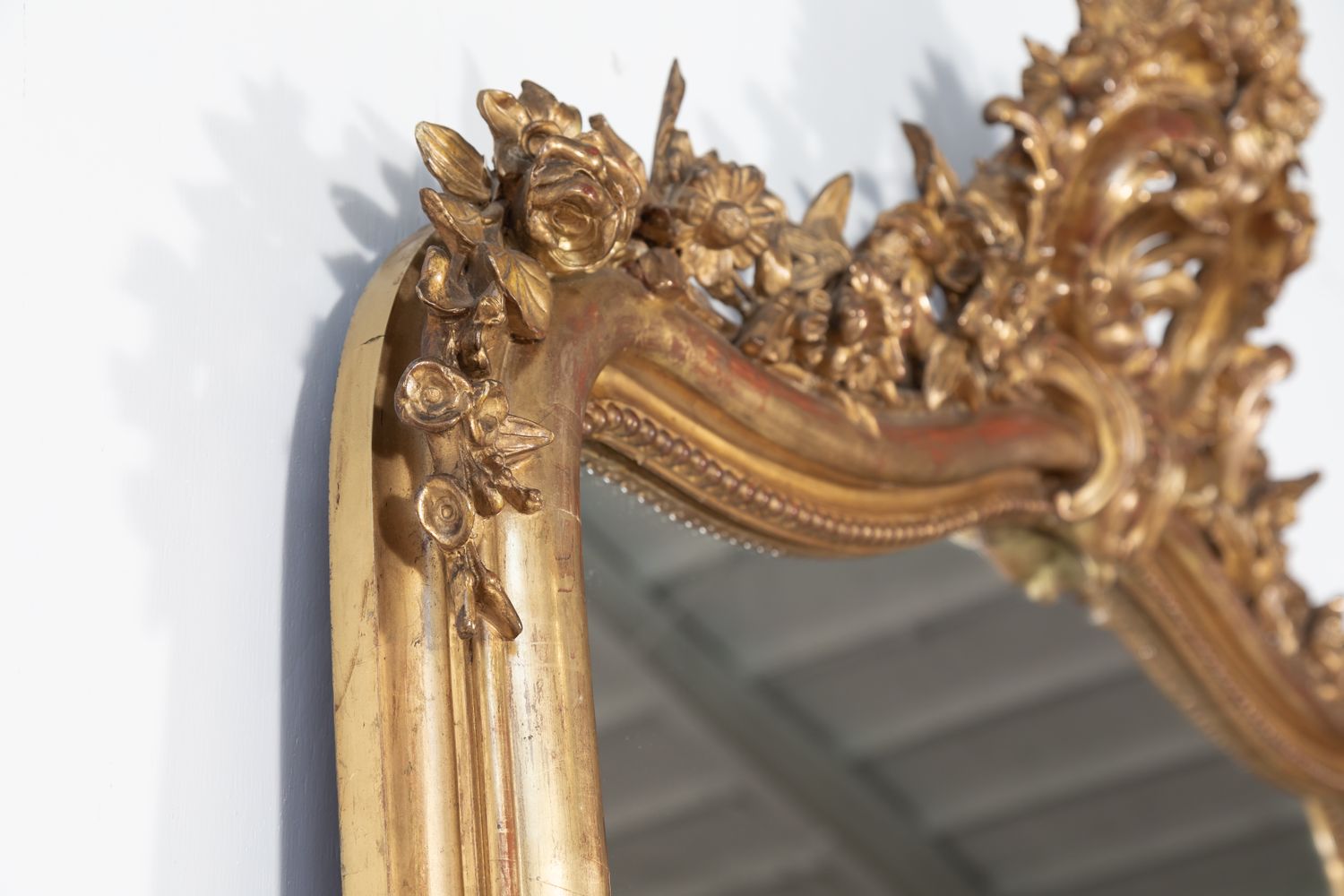 Early 19th Century Grand French Louis XV Style Rococo Giltwood Mirror