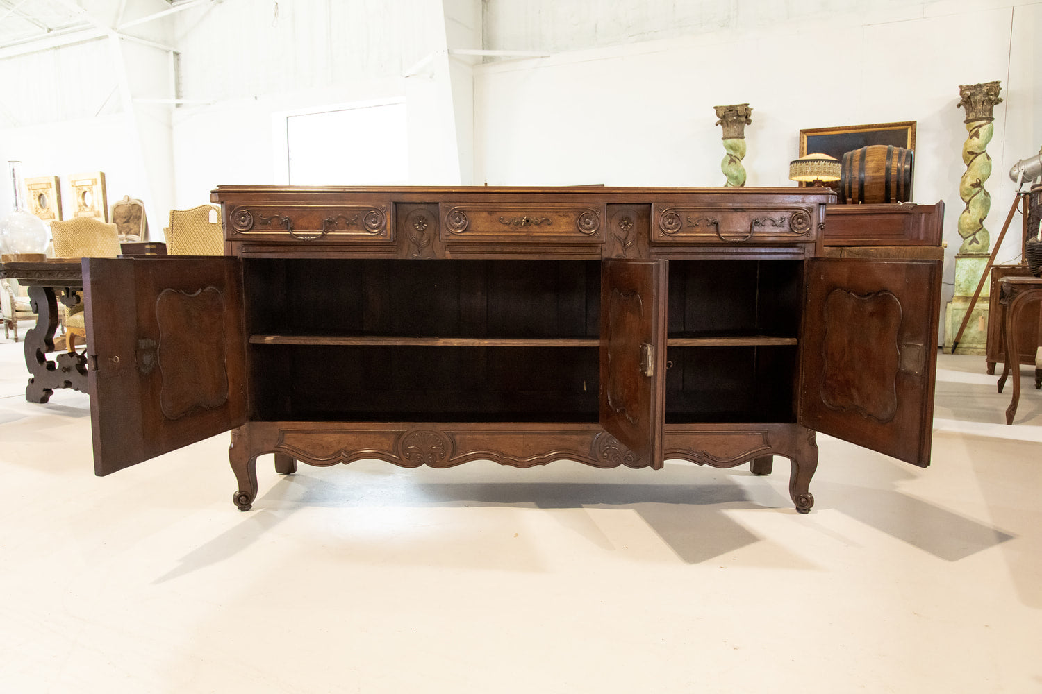 19th Century French Country Louis XV Style Bressan Enfilade Buffet