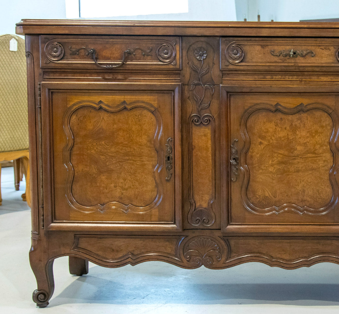 19th Century French Country Louis XV Style Bressan Enfilade Buffet