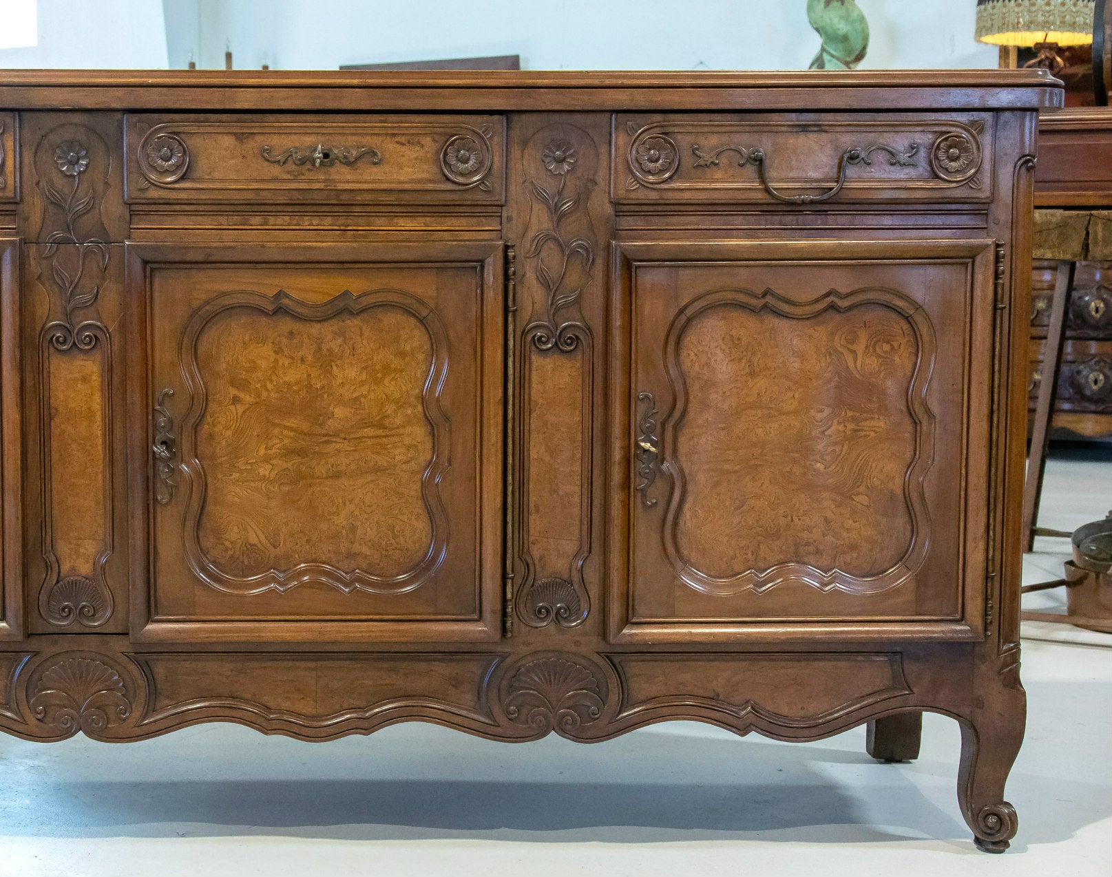 19th Century French Country Louis XV Style Bressan Enfilade Buffet