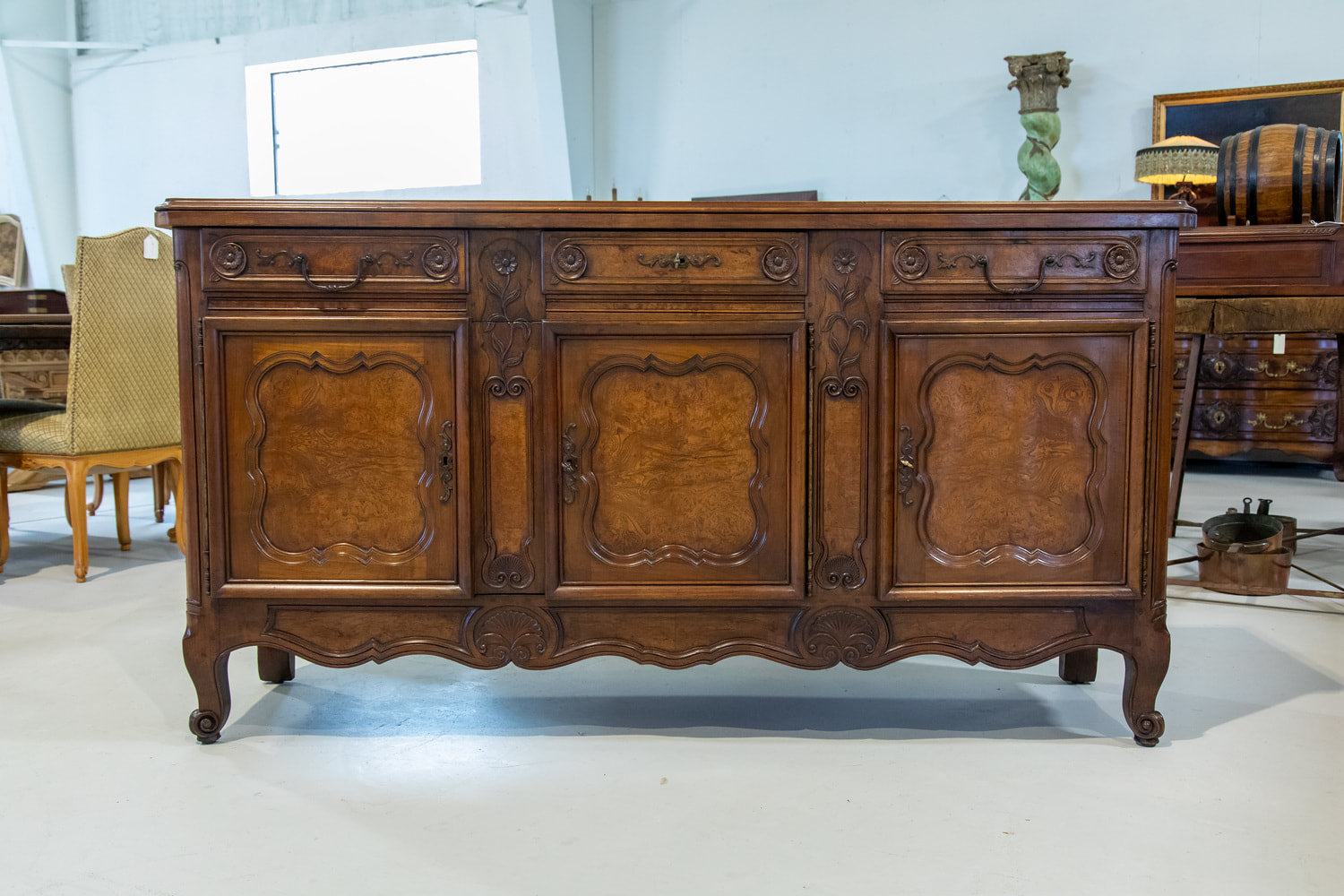 19th Century French Country Louis XV Style Bressan Enfilade Buffet
