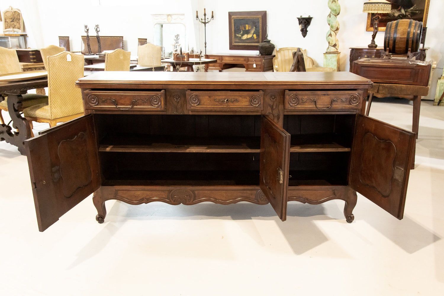 19th Century French Country Louis XV Style Bressan Enfilade Buffet