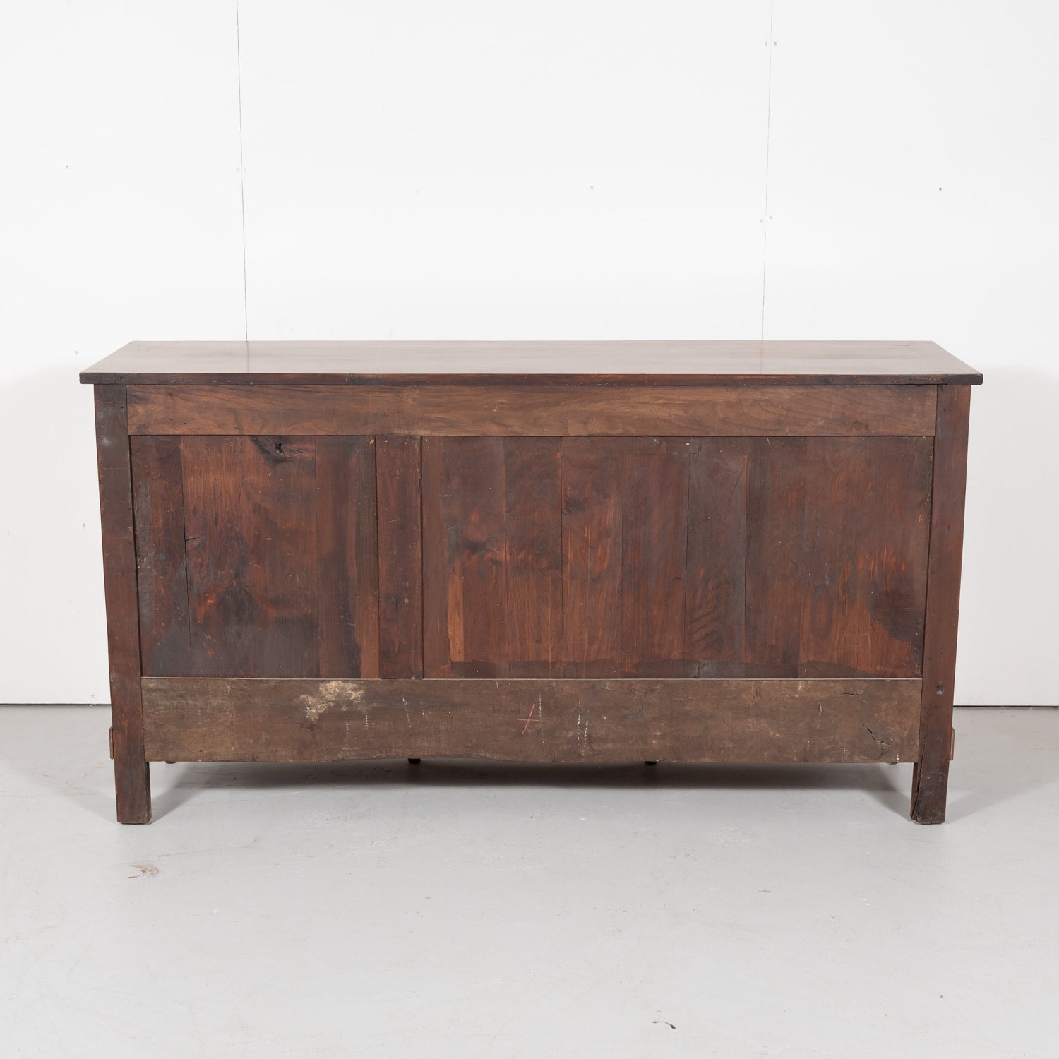 French Directoire Style Cherry Enfilade Buffet with Ebony Inlay