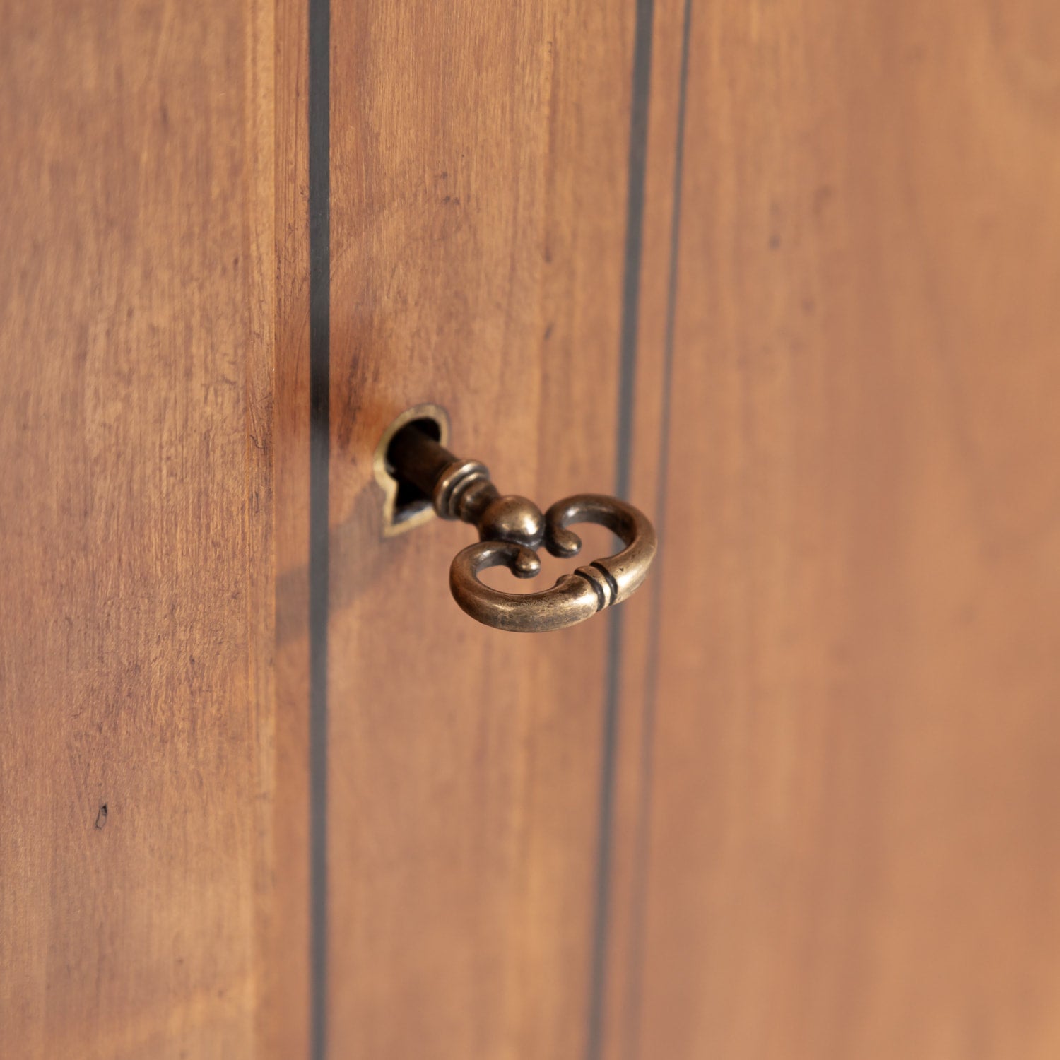 French Directoire Style Cherry Enfilade Buffet with Ebony Inlay