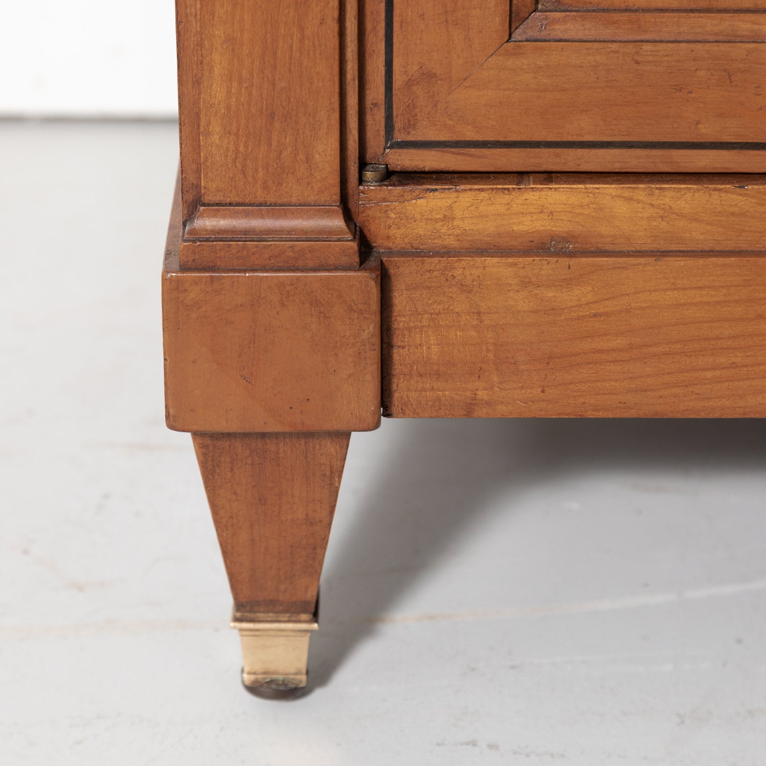 French Directoire Style Cherry Enfilade Buffet with Ebony Inlay