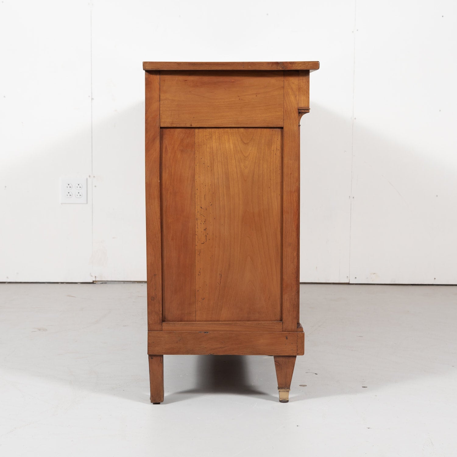 French Directoire Style Cherry Enfilade Buffet with Ebony Inlay