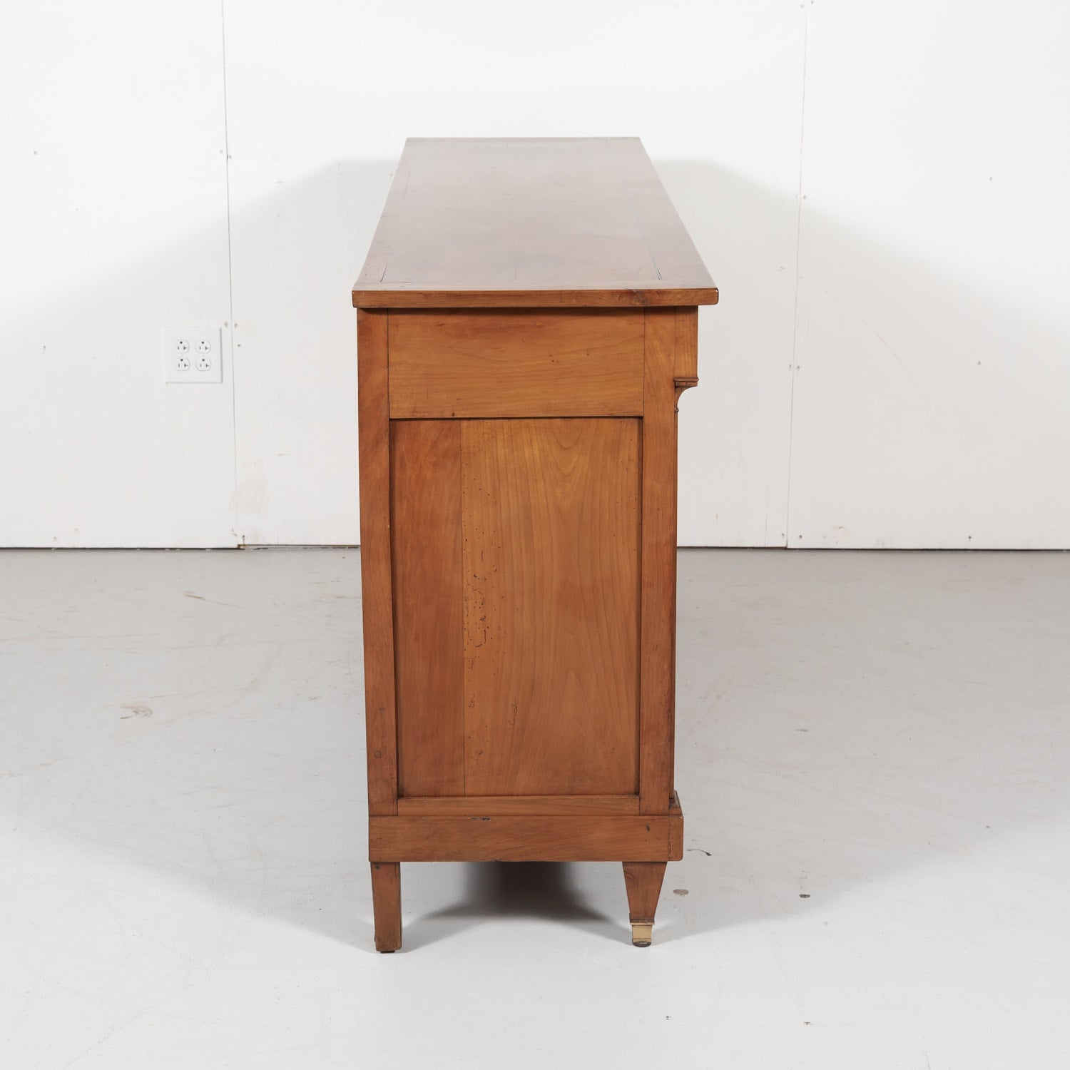 French Directoire Style Cherry Enfilade Buffet with Ebony Inlay