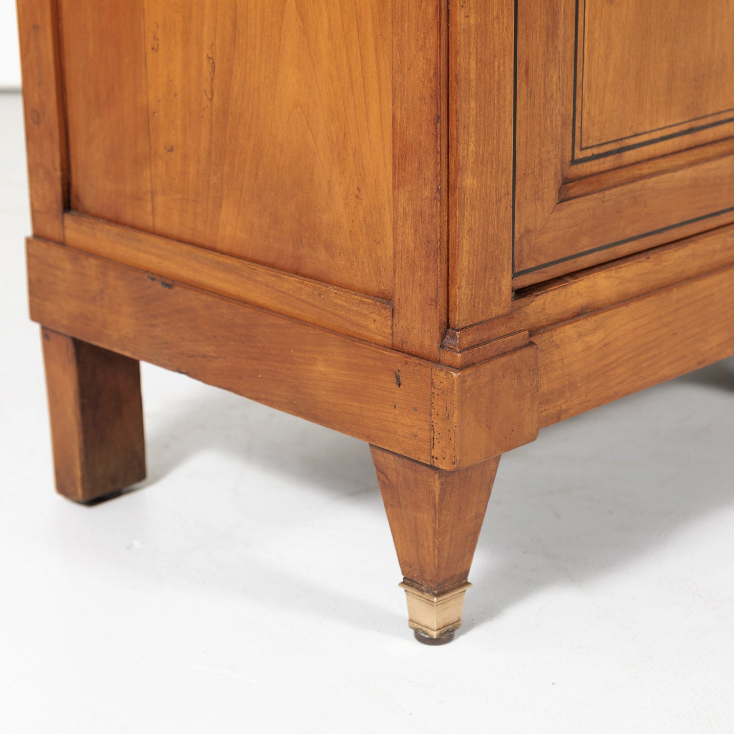 French Directoire Style Cherry Enfilade Buffet with Ebony Inlay