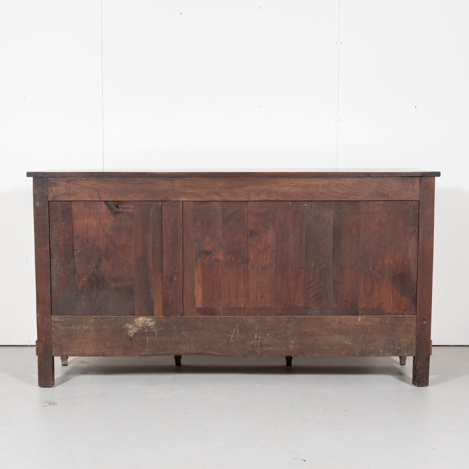 French Directoire Style Cherry Enfilade Buffet with Ebony Inlay