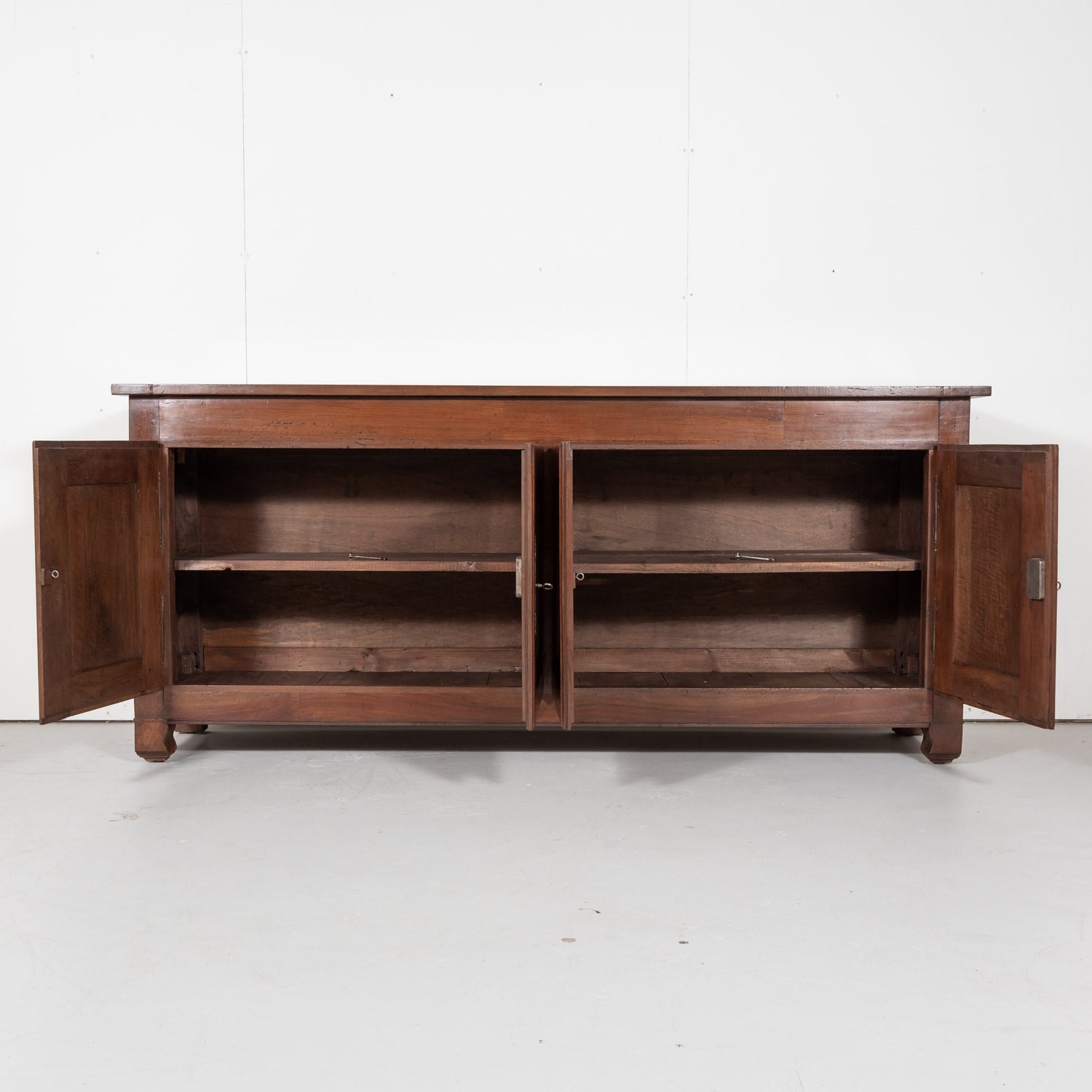 Antique French Provincial Solid Walnut Enfilade Buffet