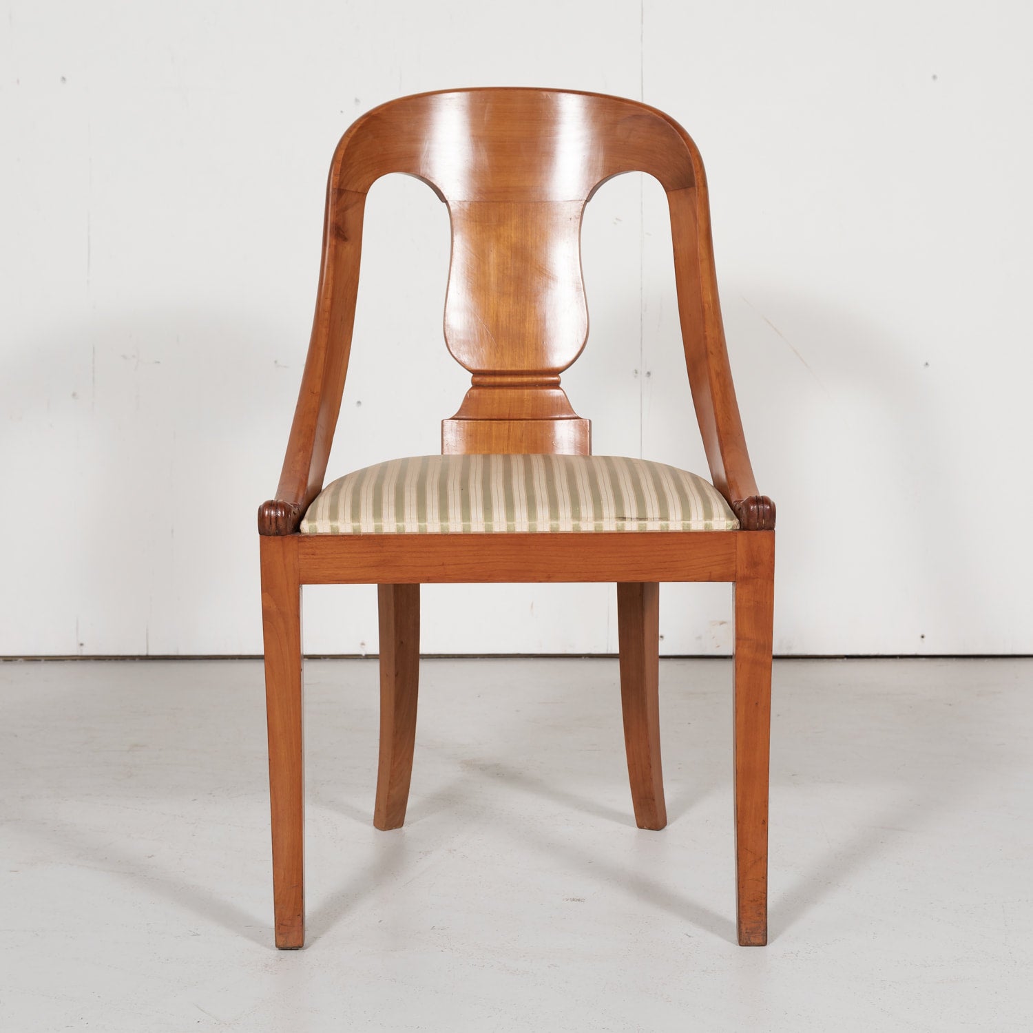 Antique French Empire Style Gondola Dining Chairs, Set of Six