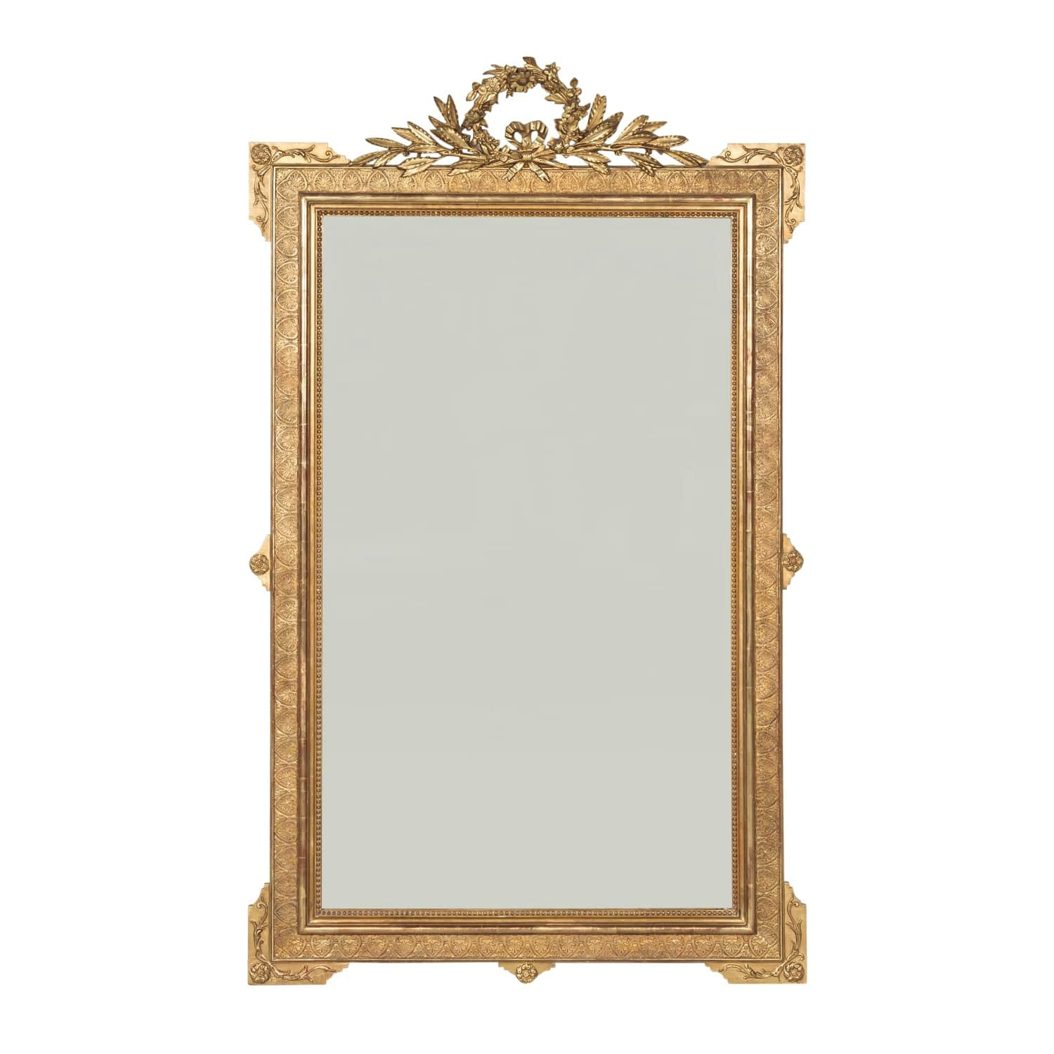 19th Century French Louis XVI Style Carved Giltwood Mirror