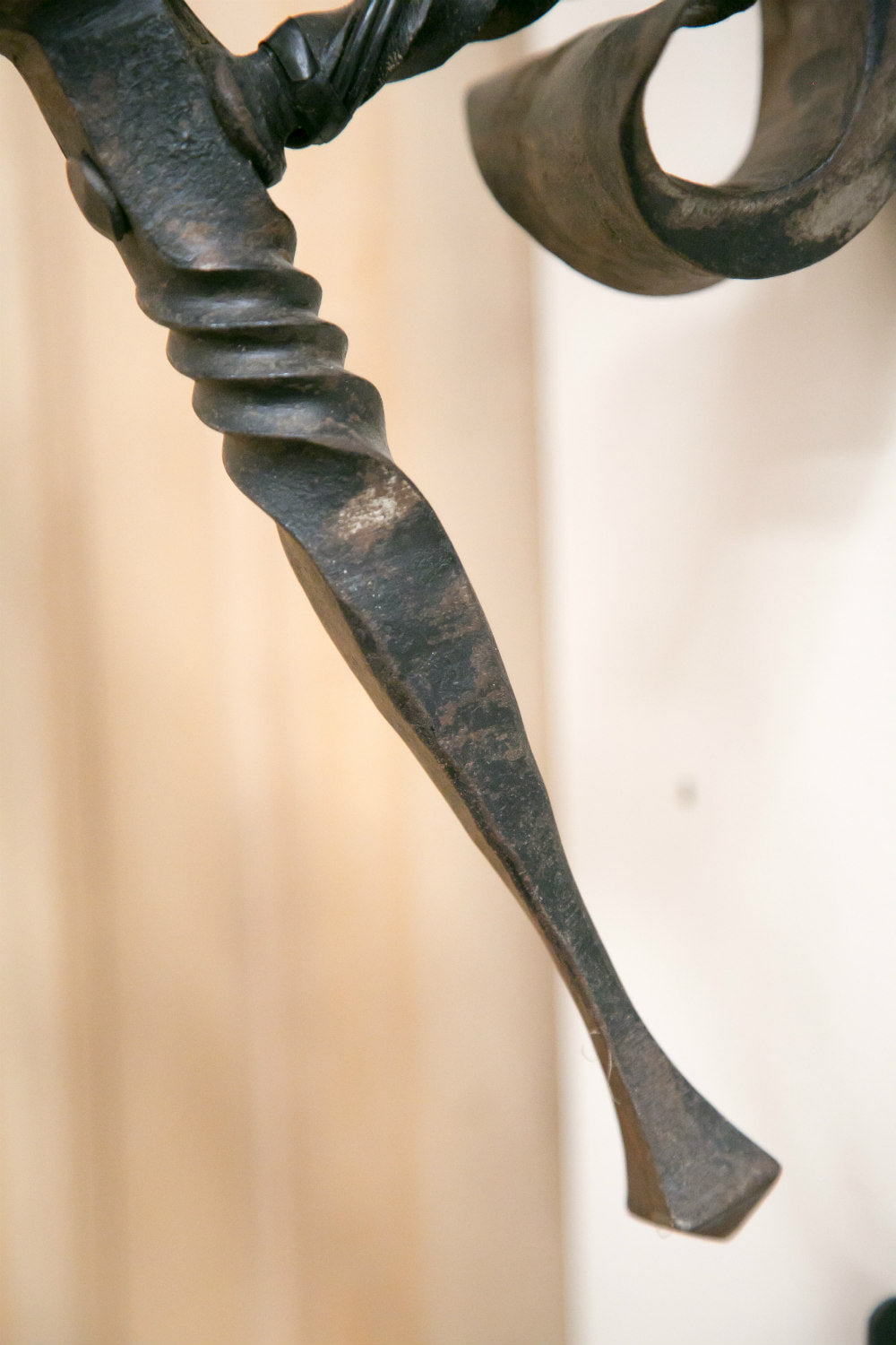 Pair of Country French Hand Forged Iron Fleur de Lis Sconces