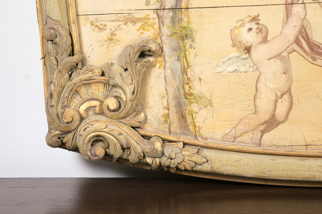 19th Century Louis XV Style Boiserie Panel with Oil Painting 