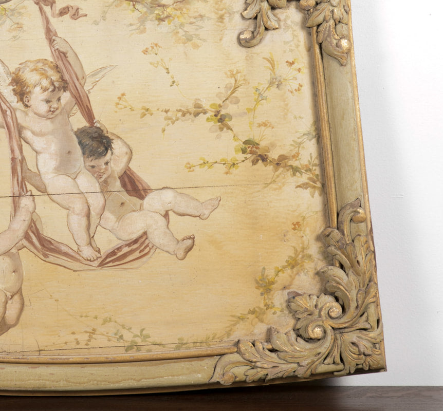 19th Century Louis XV Style Boiserie Panel with Oil Painting 