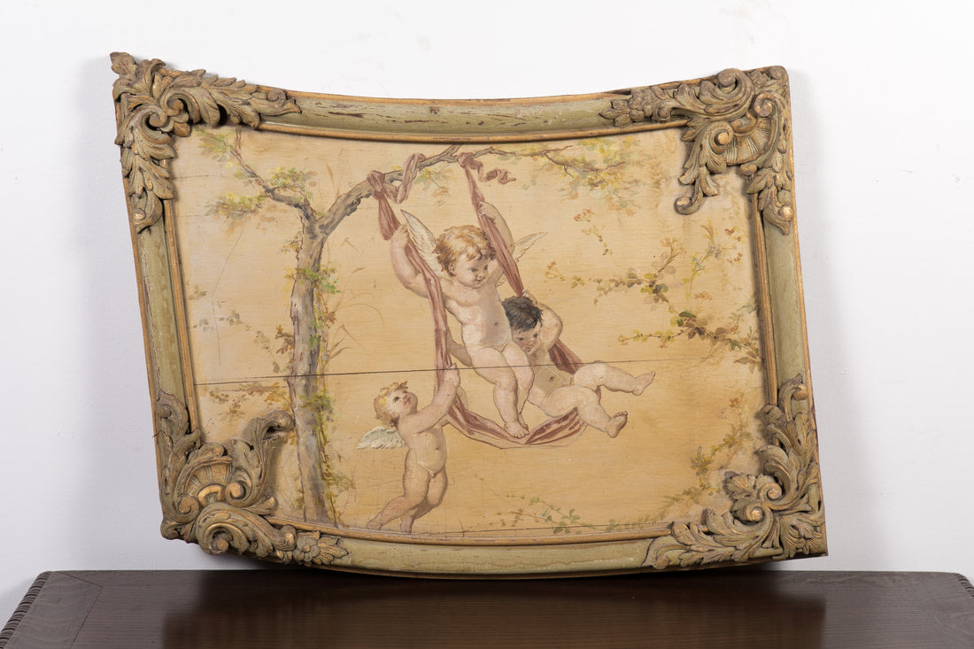 19th Century Louis XV Style Boiserie Panel with Oil Painting 