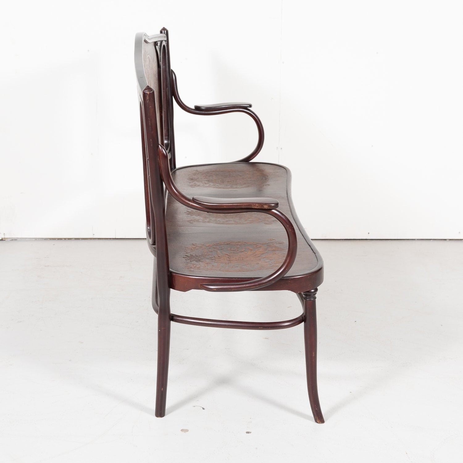 Rare Vienna Secession Jacob & Josef Kohn Bentwood Bench No. 67