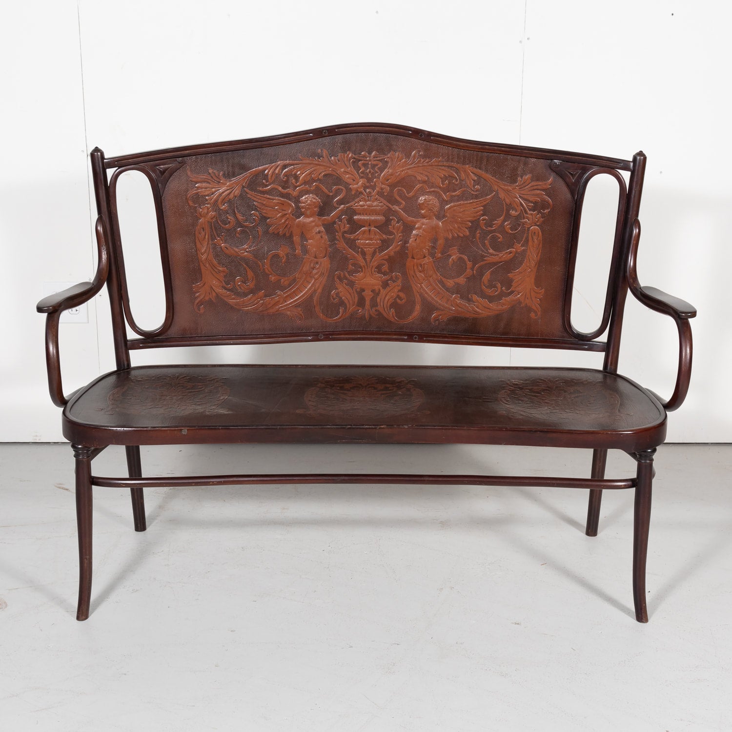 Rare Vienna Secession Jacob & Josef Kohn Bentwood Bench No. 67