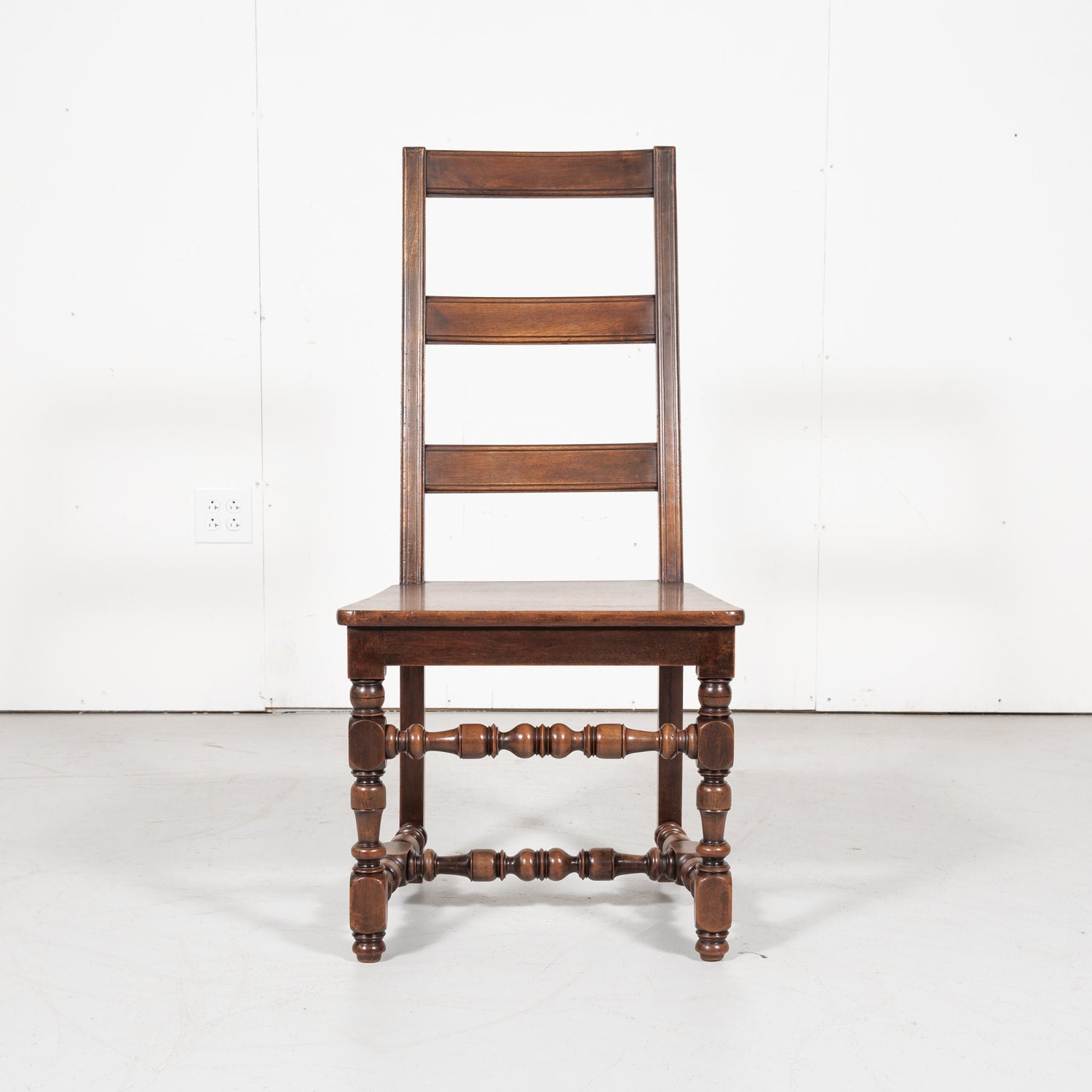 Set of Six 19th Century French Louis XIV Style Ladder Back Dining Chairs