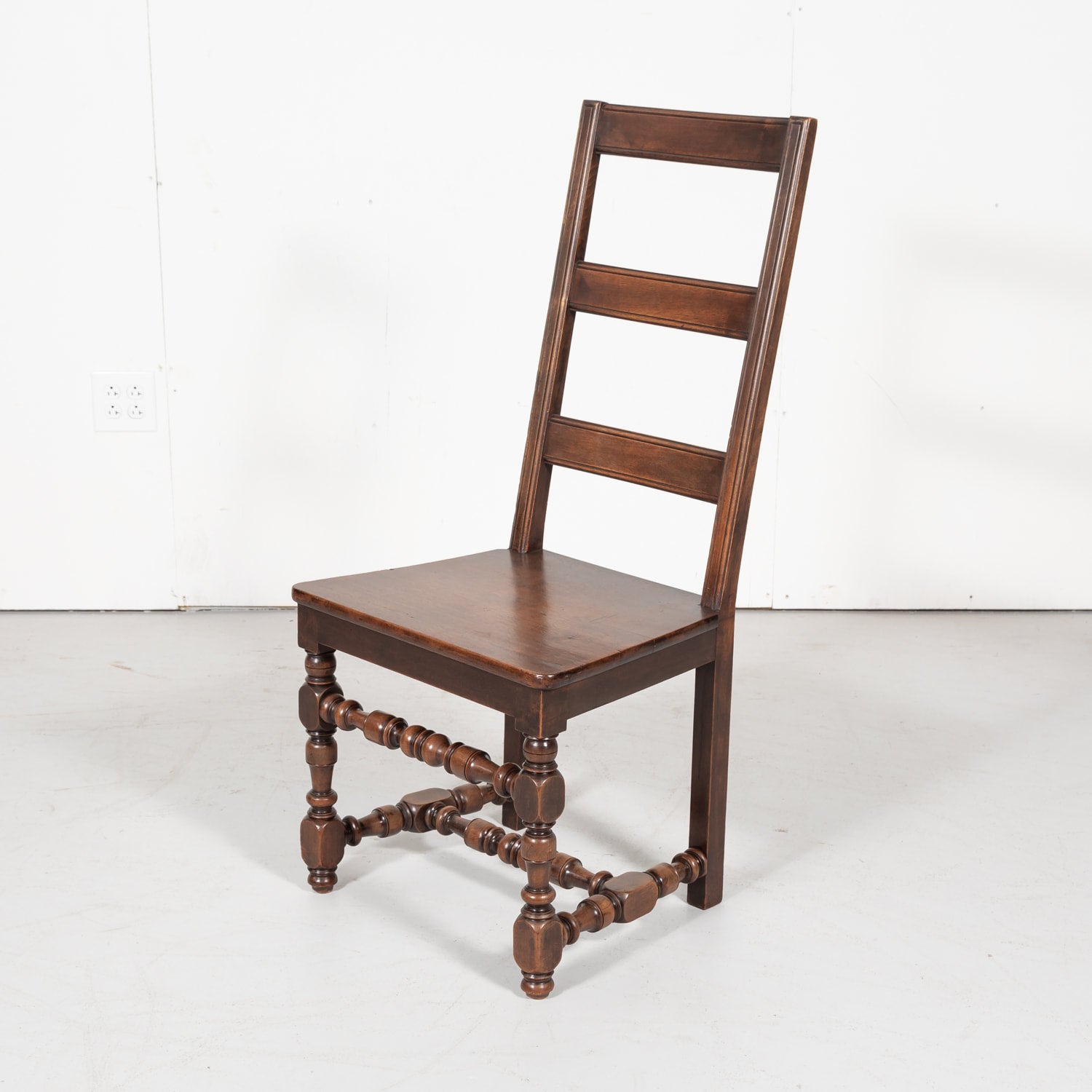 Set of Six 19th Century French Louis XIV Style Ladder Back Dining Chairs