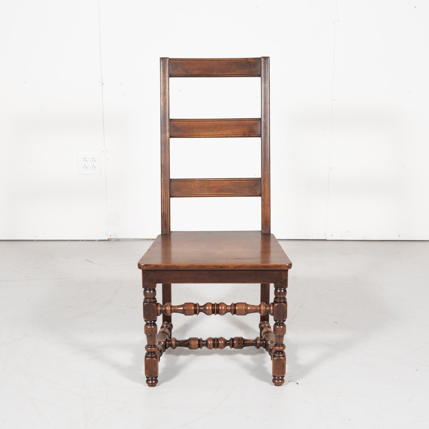 Set of Six 19th Century French Louis XIV Style Ladder Back Dining Chairs