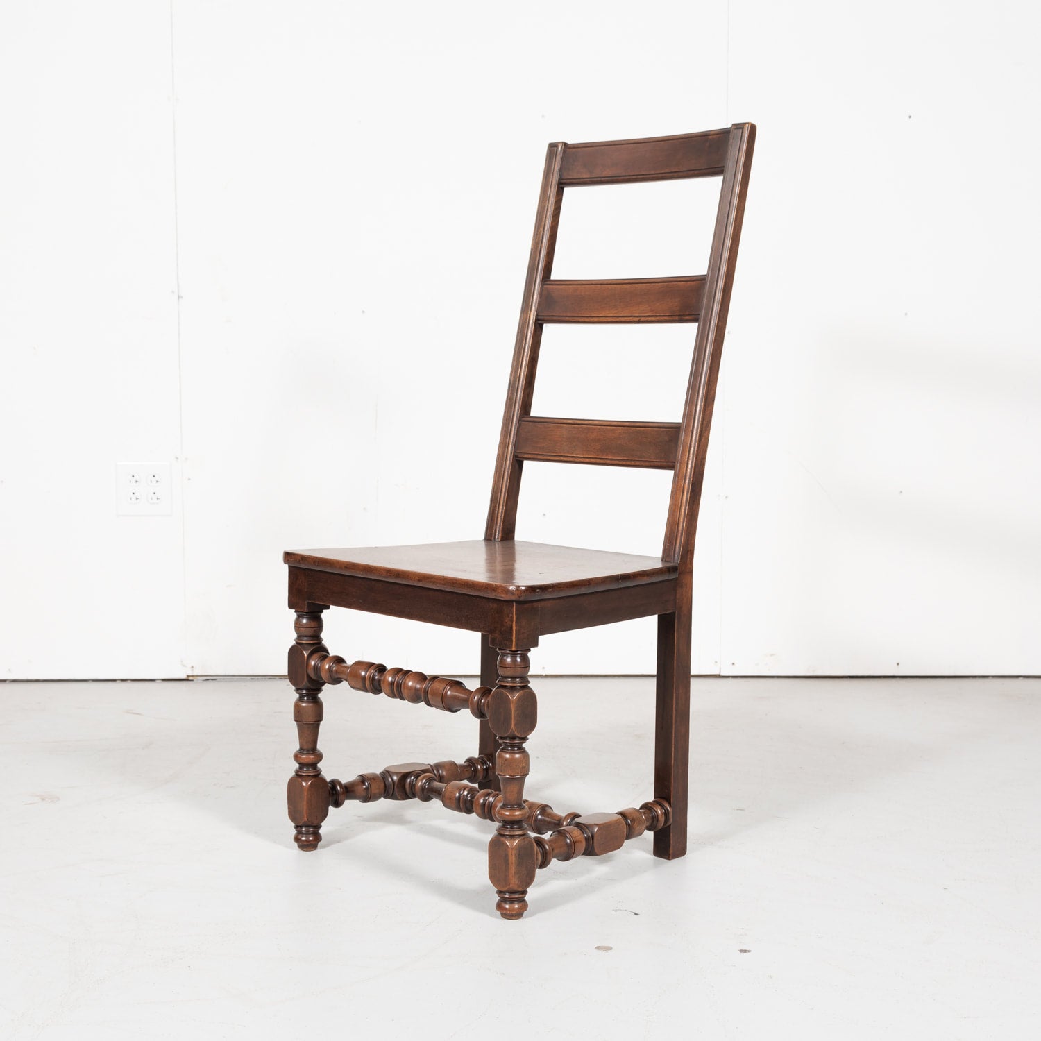 Set of Six 19th Century French Louis XIV Style Ladder Back Dining Chairs