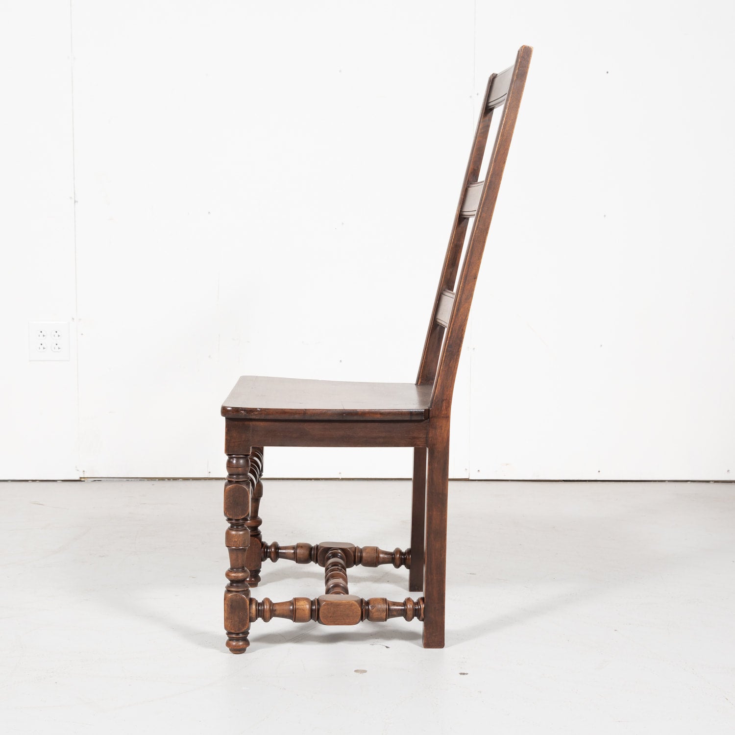 Set of Six 19th Century French Louis XIV Style Ladder Back Dining Chairs