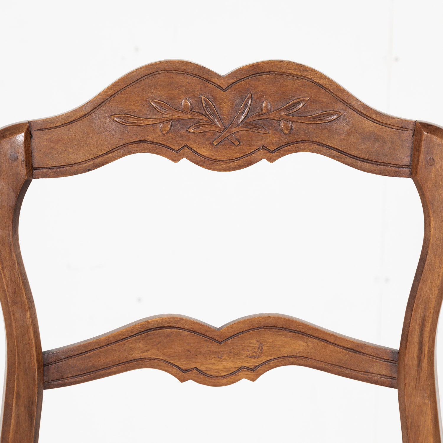 French Louis XV Style Provencal Ladder Back Rush Seat Chairs, Set of Six