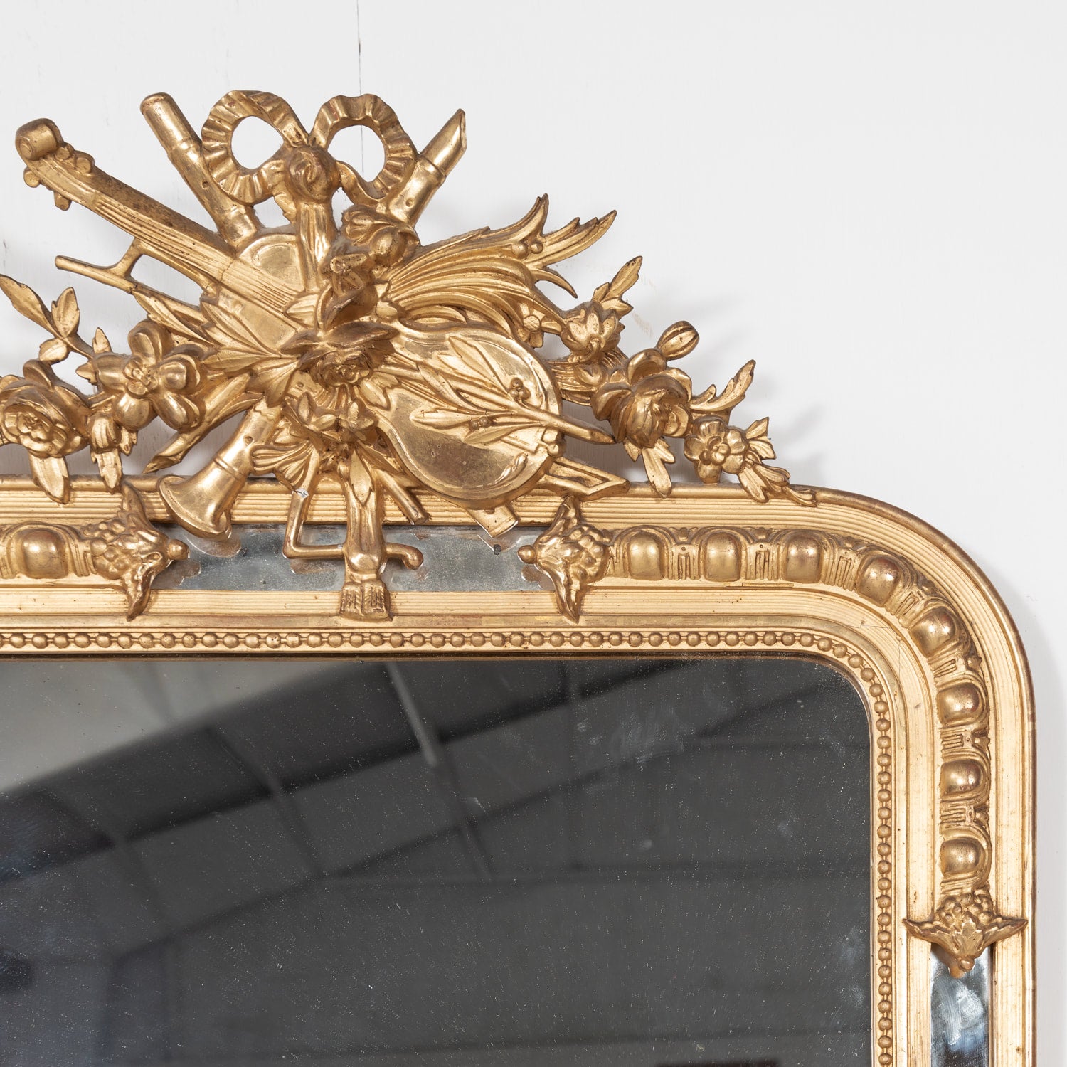 Mid-19th Century French Louis XVI Style Giltwood Pareclose Mirror