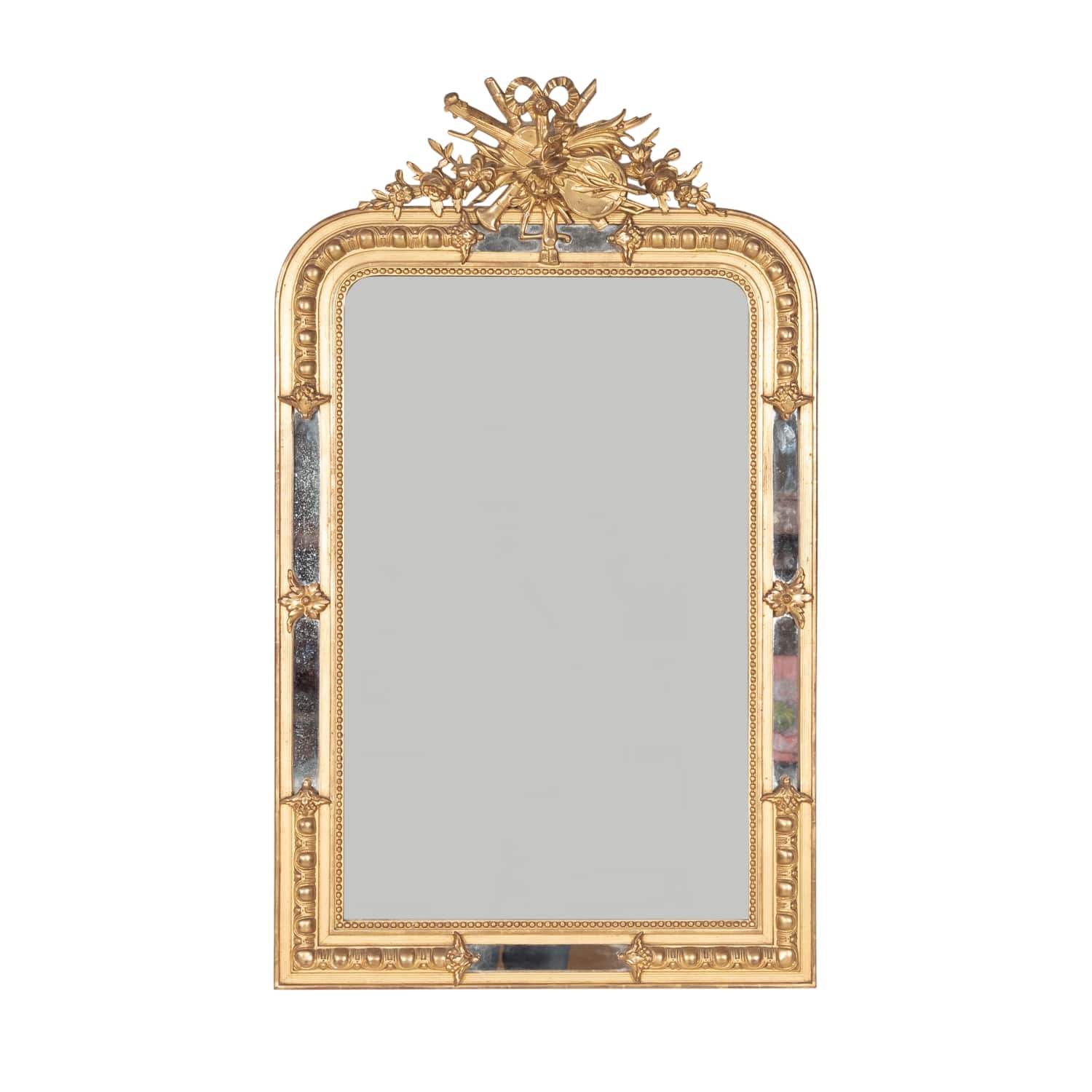 Mid-19th Century French Louis XVI Style Giltwood Pareclose Mirror