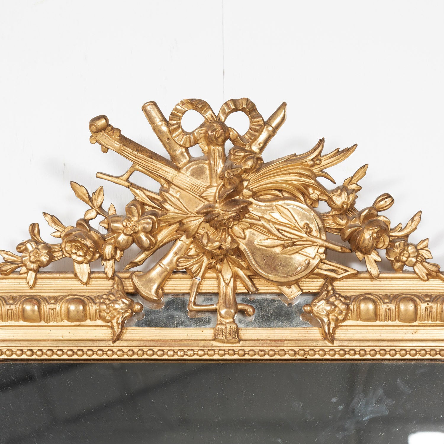 Mid-19th Century French Louis XVI Style Giltwood Pareclose Mirror