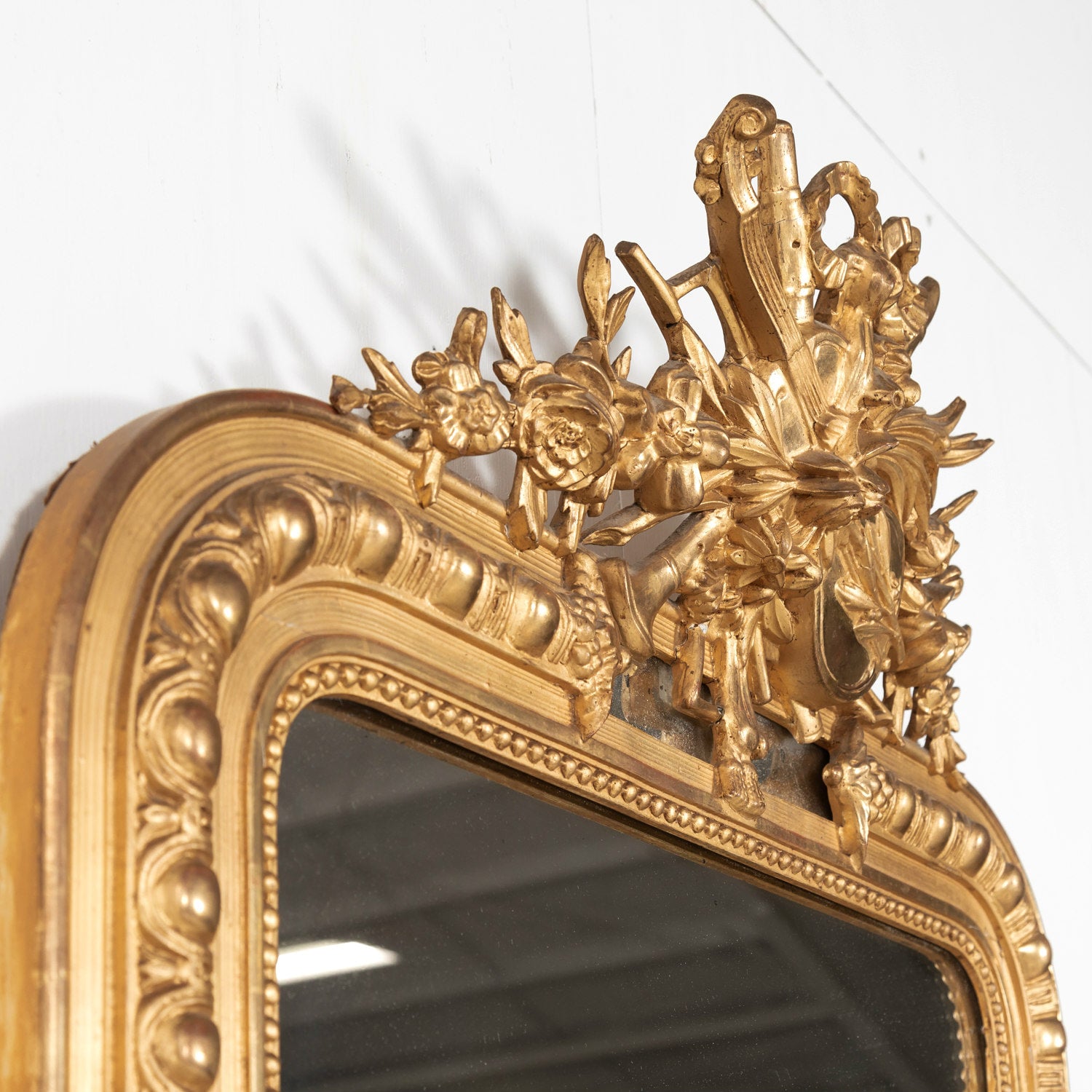 Mid-19th Century French Louis XVI Style Giltwood Pareclose Mirror