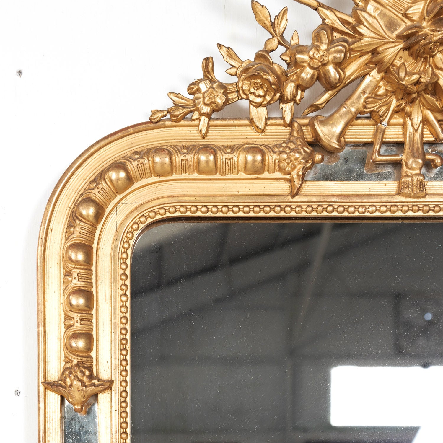 Mid-19th Century French Louis XVI Style Giltwood Pareclose Mirror
