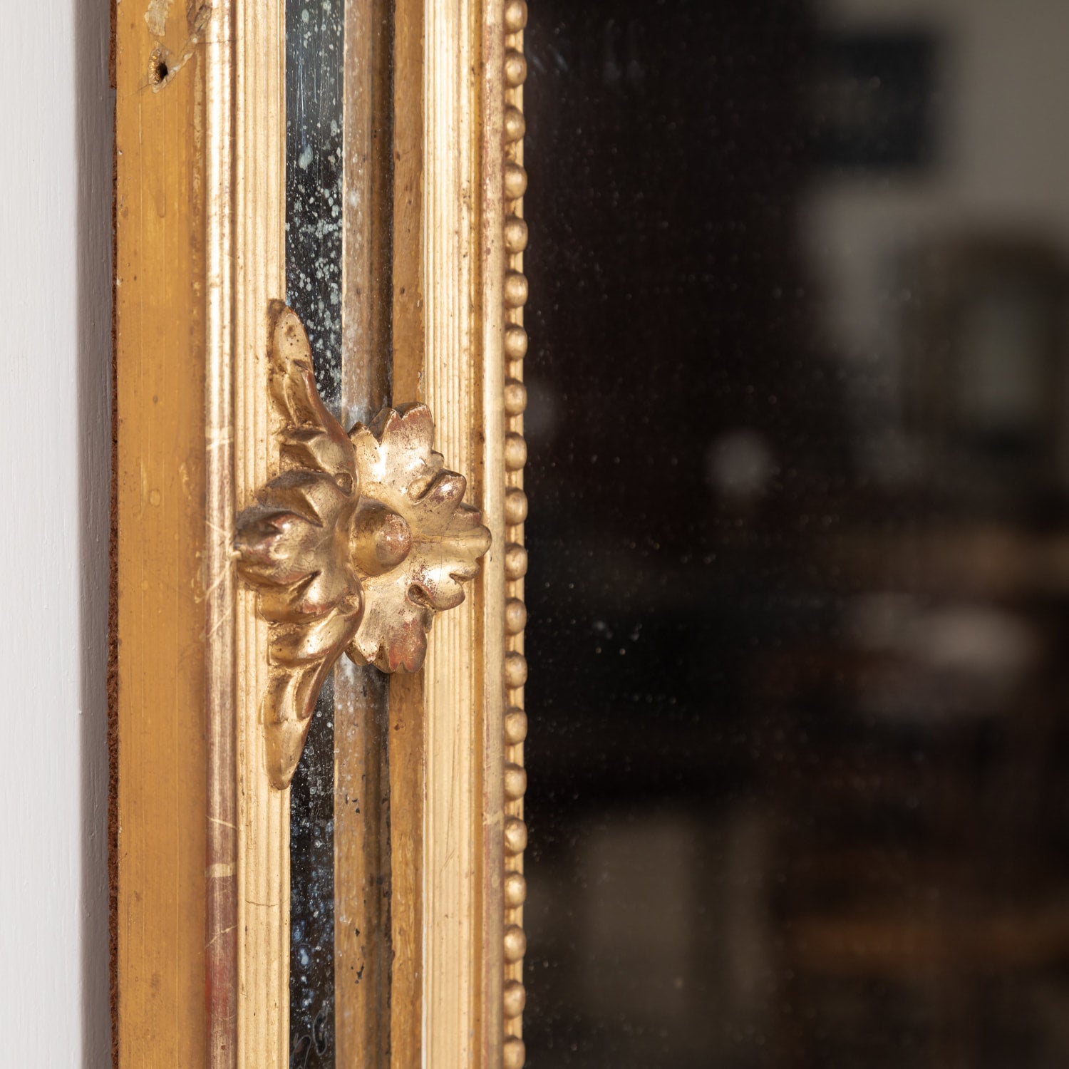 Mid-19th Century French Louis XVI Style Giltwood Pareclose Mirror