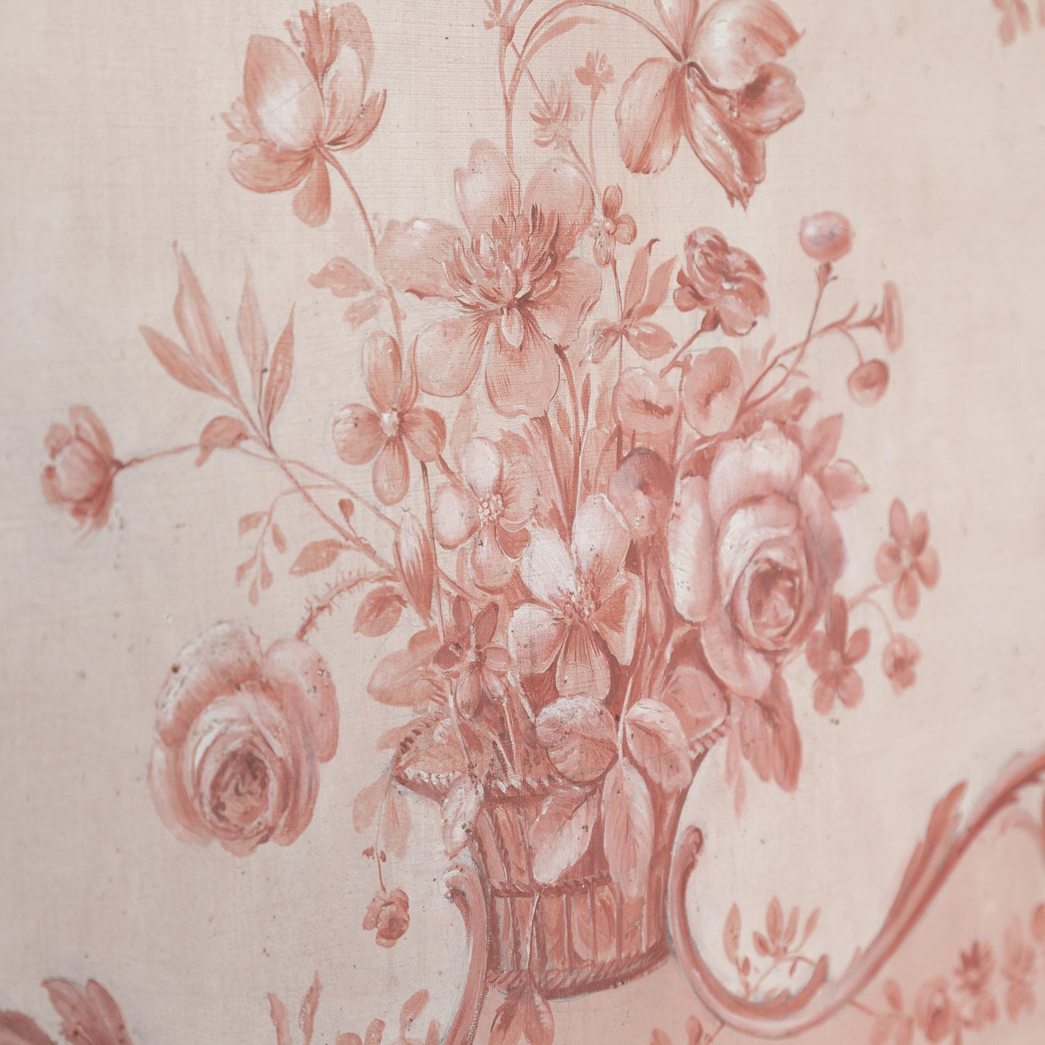 19th Century French Louis XVI Style Painted Trumeau Mirror with Monochromatic Oil Painting