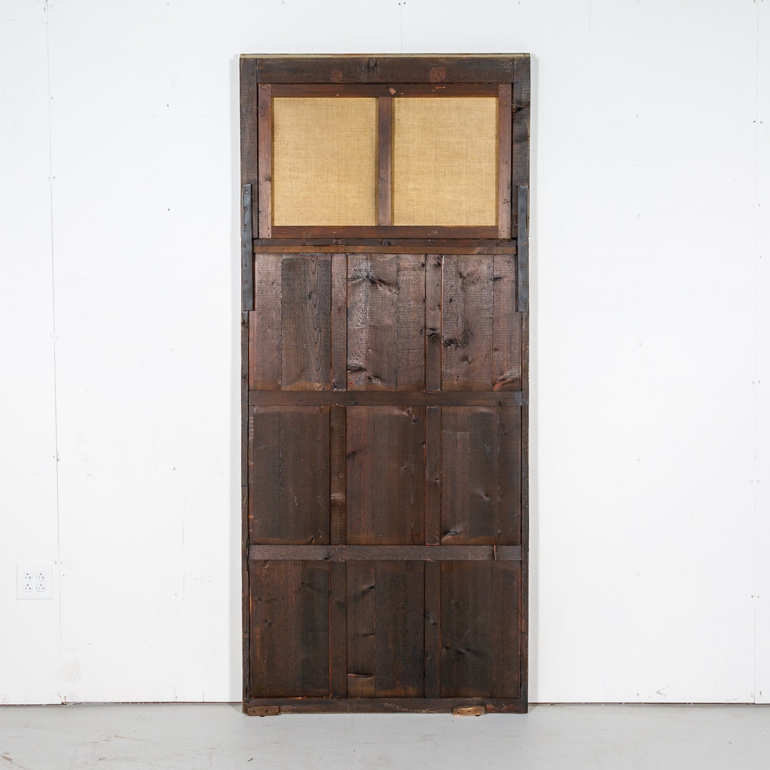 19th Century French Louis XVI Style Painted Trumeau Mirror with Monochromatic Oil Painting